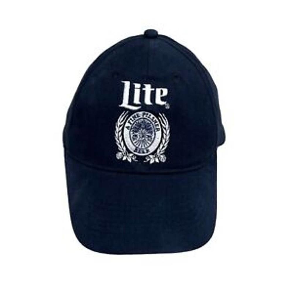 Miller Lite Beer Trucker Snapback Hat Baseball Cap Mens Navy Blue Acme